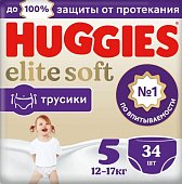 Купить huggies (хаггис) трусики elitesoft 5, 12-17кг 34 шт в Городце