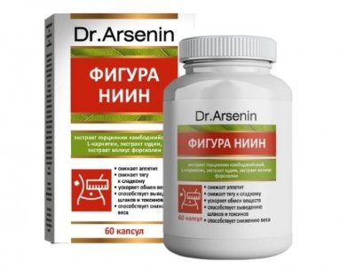 Купить фигура-ниин dr arsenin (др арсенин), капсулы 500мг 60 шт бад в Городце