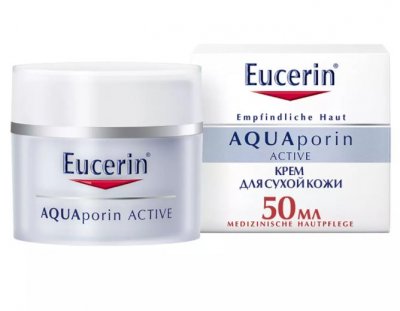 Купить eucerin aquaporin active (эуцерин) крем для лица для чувствительной и сухой кожи интенсивное увлажнение 50 мл в Городце