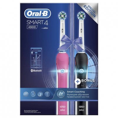 Купить oral-b (орал-би) набор: электрических зубных щеток, smart4 4900/d6015253h 2 шт в Городце