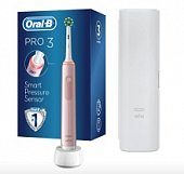 Купить oral-b (орал-би) электрическая зубная щетка pro 3 тип 3772 crossaction розовая+ зарядное устройство 3757 +чехол в Городце