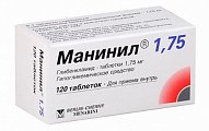 Купить манинил 1,75, таблетки 1,75мг, 120 шт в Городце