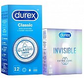 Купить durex (дюрекс) набор: презервативы classic, 12шт + invisible extra lube, 3шт в Городце