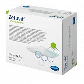 Купить silicone plus zetuvit (цетувит) повязка суперабсорбирующая с контактным слоем из силикона 12,5см х12,5см, 10 шт в Городце