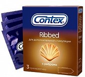 Купить contex (контекс) презервативы ribbed с ребрышками 3шт в Городце