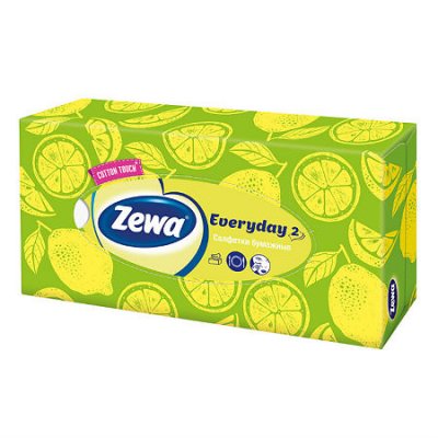 Купить платки носовые в коробке zewa (зева) everyday box 2-слойные, 100шт в Городце