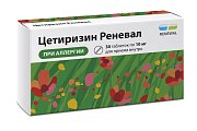 Купить цетиризин реневал, таблетки, покрытые пленочной оболочкой, 10 мг, 30шт от аллергии в Городце