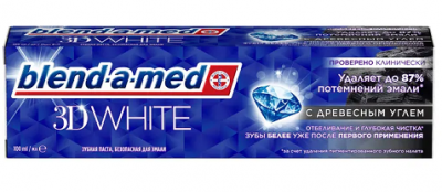 Купить blend-a-med (бленд-а-мед) зубная паста 3d вайт отбеливание и глубокая чистка с древесным углем 100мл в Городце