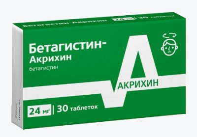 Купить бетагистин-акрихин, таблетки 24мг, 30 шт в Городце