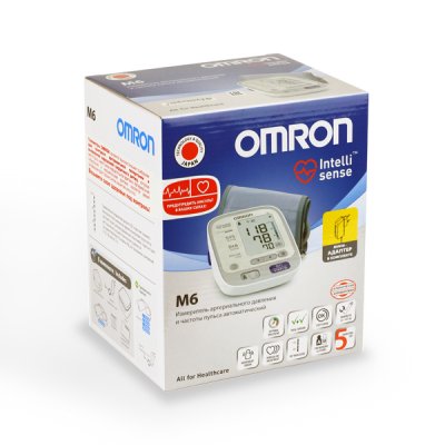 Купить тонометр автоматический omron (омрон) m6, с адаптером, манжета 22-42см (hem-7213-aru) в Городце