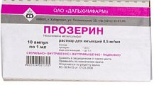 Купить прозерин, раствор для внутривенного и подкожного введения 0,5мг/мл, ампулы 1мл, 10 шт в Городце