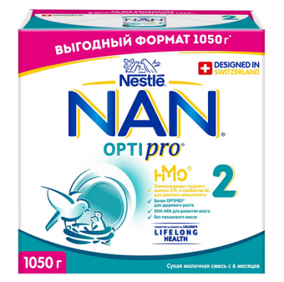Купить nan 2 optipro (нан) смесь сухая для детей с 6 месяцев, 1050г в Городце