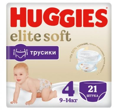 Купить huggies (хаггис) трусики elitesoft 4, 9-14кг 21 шт в Городце