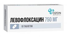 Купить левофлоксацин, таблетки, покрытые пленочной оболочкой 750мг, 10 шт в Городце