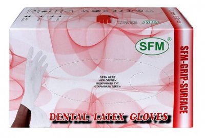 Купить перчатки sfm стоматологические латексные нестерильные неопудренные текстурированные размер l, 100 шт в Городце