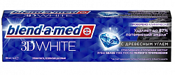Blend-a-med (Бленд-а-мед) зубная паста 3D Вайт Отбеливание и Глубокая чистка с древесным углем 100мл