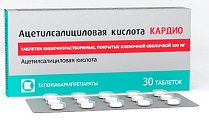 Купить ацетилсалициловая кислота кардио, таблетки кишечнорастворимые, покрытые пленочной оболочкой 100мг, 30 шт в Городце