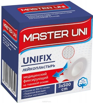 Купить пластырь master uni (мастер-юни) медицинский фиксирующий тканевая основа 3см х 5м в Городце