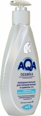 Купить aqa dermika (аква дермика), эмульсия для купания малыша и шампунь 2в1 липидная, 250мл в Городце