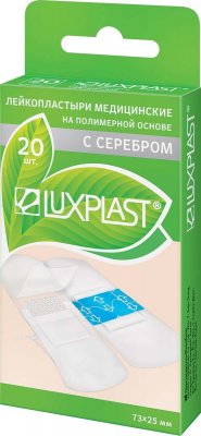 Купить luxplast (люкспласт) пластырь полимерная основа с серебром прозрачный, 20 шт в Городце