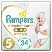 Купить pampers premium care (памперс) подгузники-трусы 5 юниор 12-17кг, 34шт в Городце