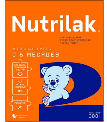 Купить  nutrilak (нутрилак) 2 молочная смесь с 6 месяцев, 300г в Городце