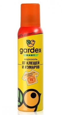 Купить гардекс (gardex) беби аэрозоль от клещей и комаров на одежду, 150мл в Городце