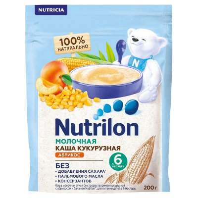 Купить nutrilon (нутрилон) каша молочная кукурузная с абрикосом с 6 месяцев, 200г в Городце