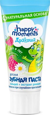 Купить happy moments (хэппи моментс) зубная паста для детей дракоша малина, 60мл в Городце