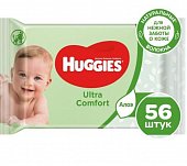 Купить huggies (хаггис) салфетки влажные для детей ультра комфорт алоэ 56шт в Городце