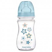 Купить canpol (канпол) бутылочка пластиковая easystart newborn антиколиковая с широким горлом с 3 месяцев, 240 мл голубая в Городце