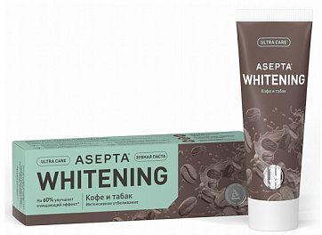Асепта Плюс зубная паста кофе и табак, 75мл