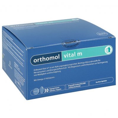 Купить orthomol vital m (ортомол витал м), двойное саше (таблетка+капсула), 30 шт бад в Городце