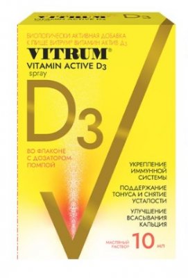 Купить витрум витамин д3 актив 400ме, спрей 10мл бад в Городце
