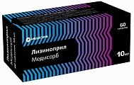 Купить лизиноприл медисорб, таблетки 10 мг, 60 шт в Городце