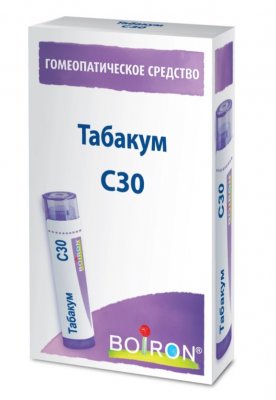 Купить табакум с30, гомеопатический монокомпонентный препарат растительного происхождения, гранулы гомеопатические 4 гр в Городце