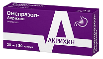 Купить омепразол-акрихин, капсулы кишечнорастворимые 20мг, 30 шт в Городце