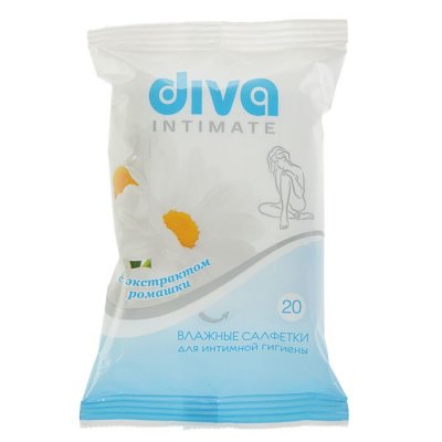 Купить diva (дива) салфетки влажные для для интимной гигиены с ромашкой, 20 шт в Городце