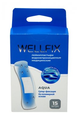 Купить пластырь веллфикс (wellfix) водонепроницаемый медицинский на полимерной основе aqua, 15 шт в Городце