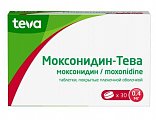 Купить моксонидин-тева, таблетки покрытые пленочной оболочкой 0,4 мг, 30 шт в Городце