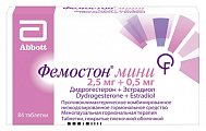 Купить фемостон мини, таблетки, покрытые пленочной оболочкой 2,5мг+0,5мг, 84 шт в Городце