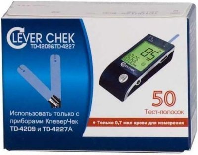 Купить тест-полоски clever chek (клевер чек) тд-4209/тд-4227а/тд-4227в, 50 шт в Городце