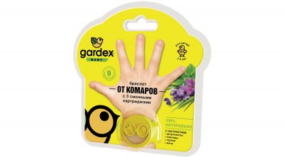 Купить gardex (гардекс) baby браслет от комаров с двух лет 1 шт (сменный картридж 3 шт) в Городце