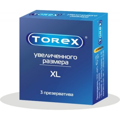 Купить torex (торекс) презервативы увеличенного размера xl 3шт в Городце