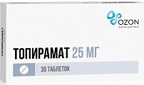 Купить топирамат, таблетки, покрытые пленочной оболочкой 25мг, 30 шт в Городце