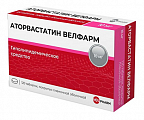 Купить аторвастатин велфарм, таблетки покрытые пленочной оболочкой 10 мг, 120 шт  в Городце