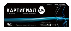 Купить картигиал, протез синовиальной жидкости, раствор для внутрисуставного введения 1% шприц 2,5мл 1шт в Городце