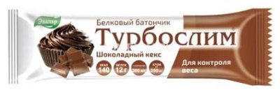 Купить турбослим, батончик белковый для контроля веса шоколадный кекс, 50г 4 шт бад в Городце
