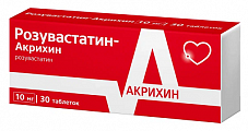 Купить розувастатин-акрихин, таблетки, покрытые пленочной оболочкой 10мг, 30 шт в Городце