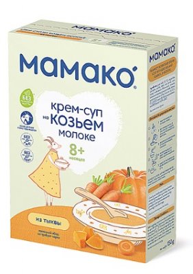 Купить мамако крем-суп из тыквы на козьем молоке с 8 месяцев, 150г в Городце